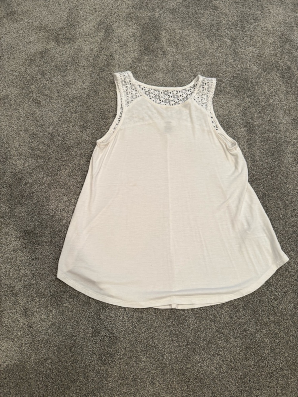 Old Navy White Lace Yoke Tank Top